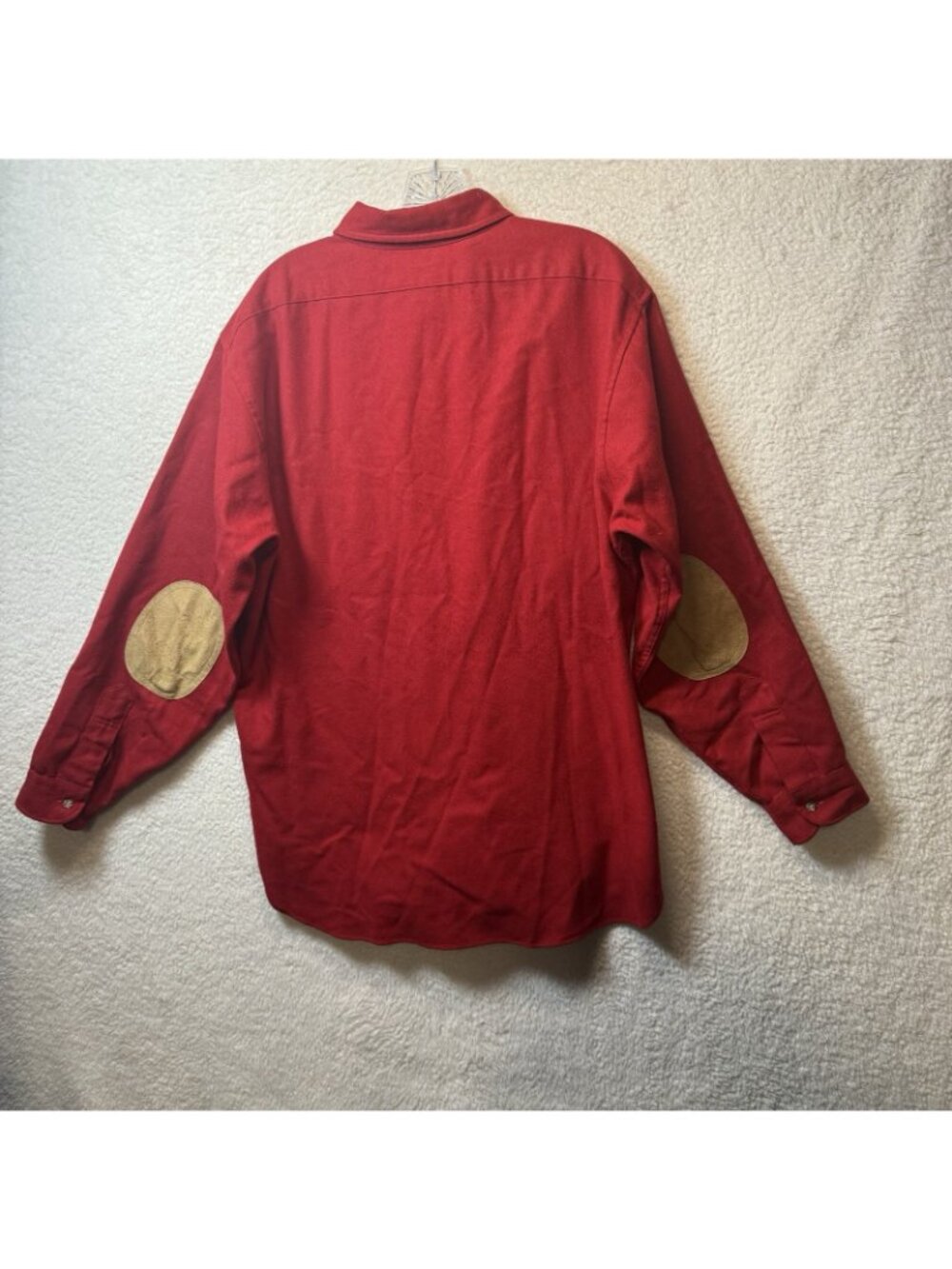 Vintage Pendleton Trail Shirt Mens XL Red 100% Pure Virgin Wool Elbow Patches - Picture 7 of 7